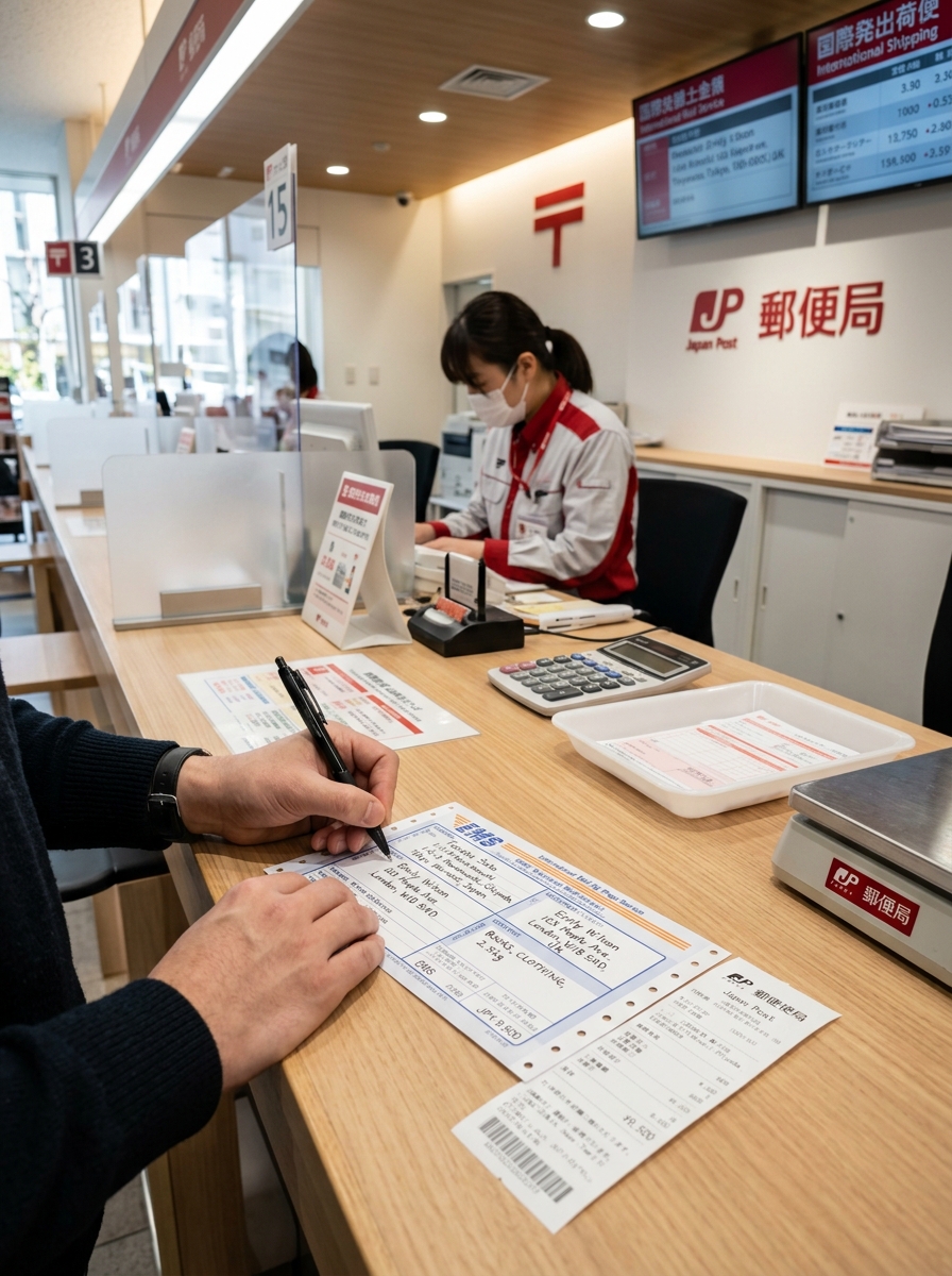 Guichê dos Correios Japoneses (Japan Post) com tarifa oficial